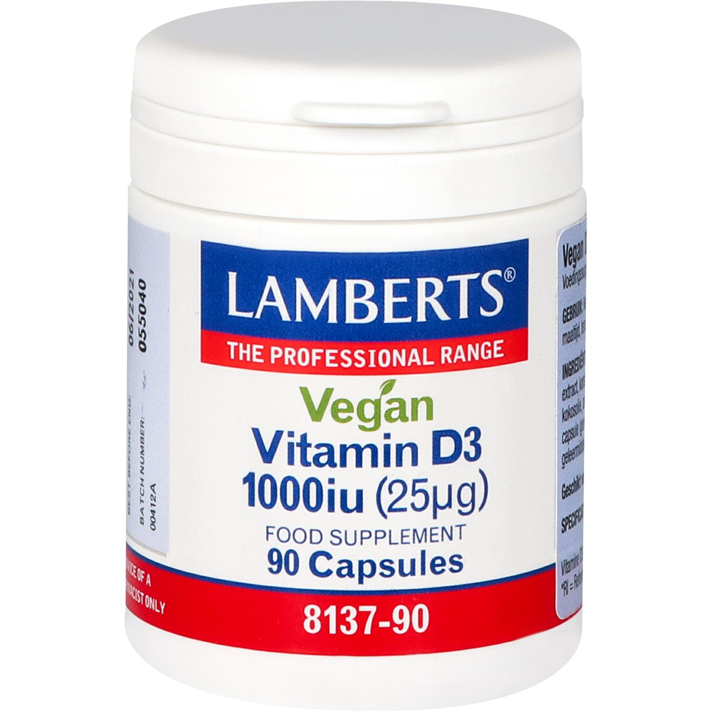 Vitamine D3 1000 IE (25 mcg) Vegan afbeelding 1