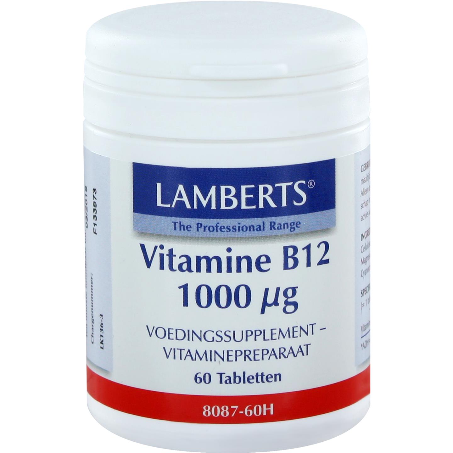 Vitamine B12 1000 mcg (als Cyanocobalamine) afbeelding 1