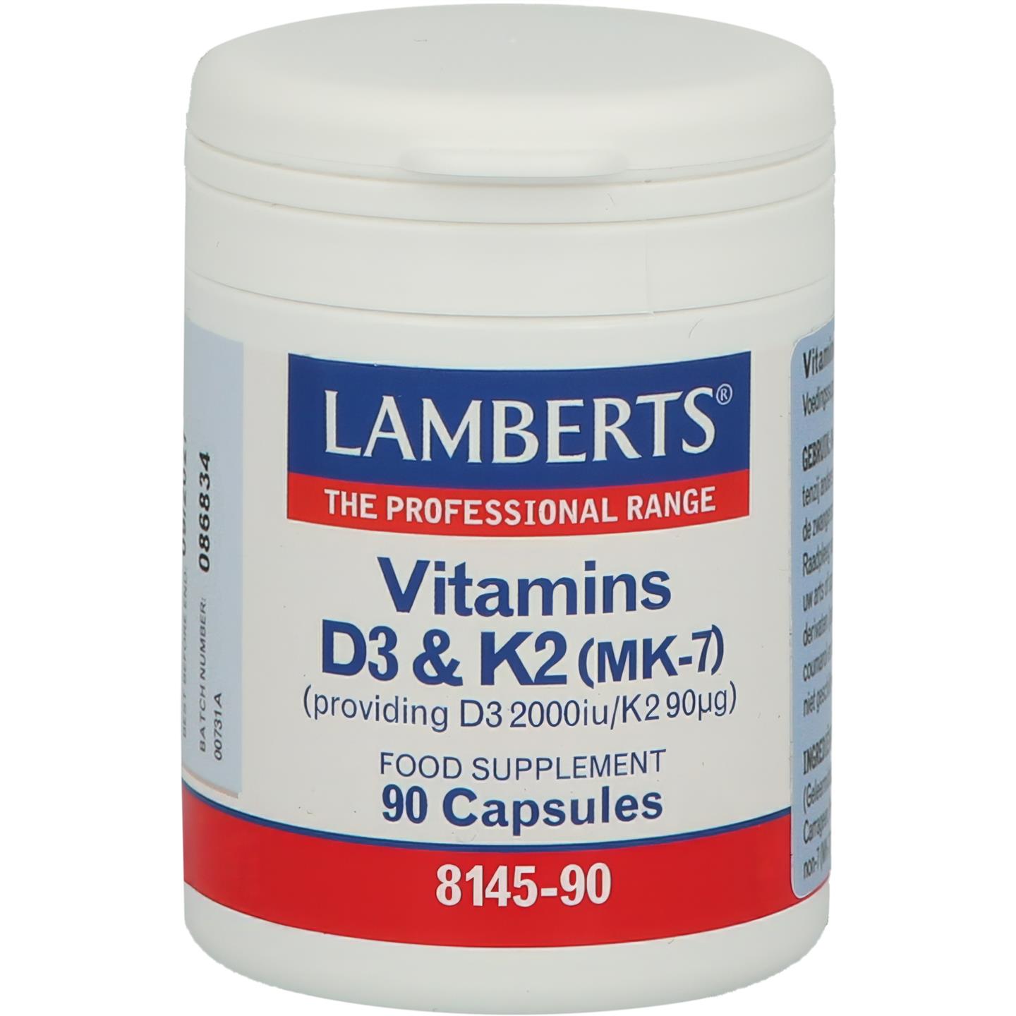 Vitamine D3 2000 IE en K2 90 mcg