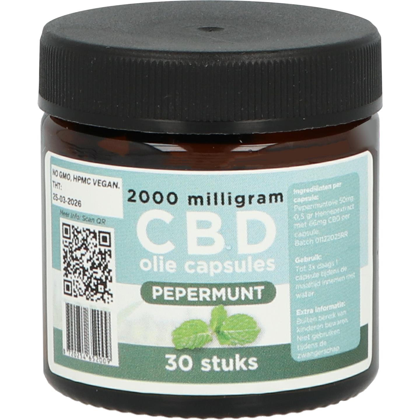 CBD olie capsules 2000 mg Pepermunt afbeelding