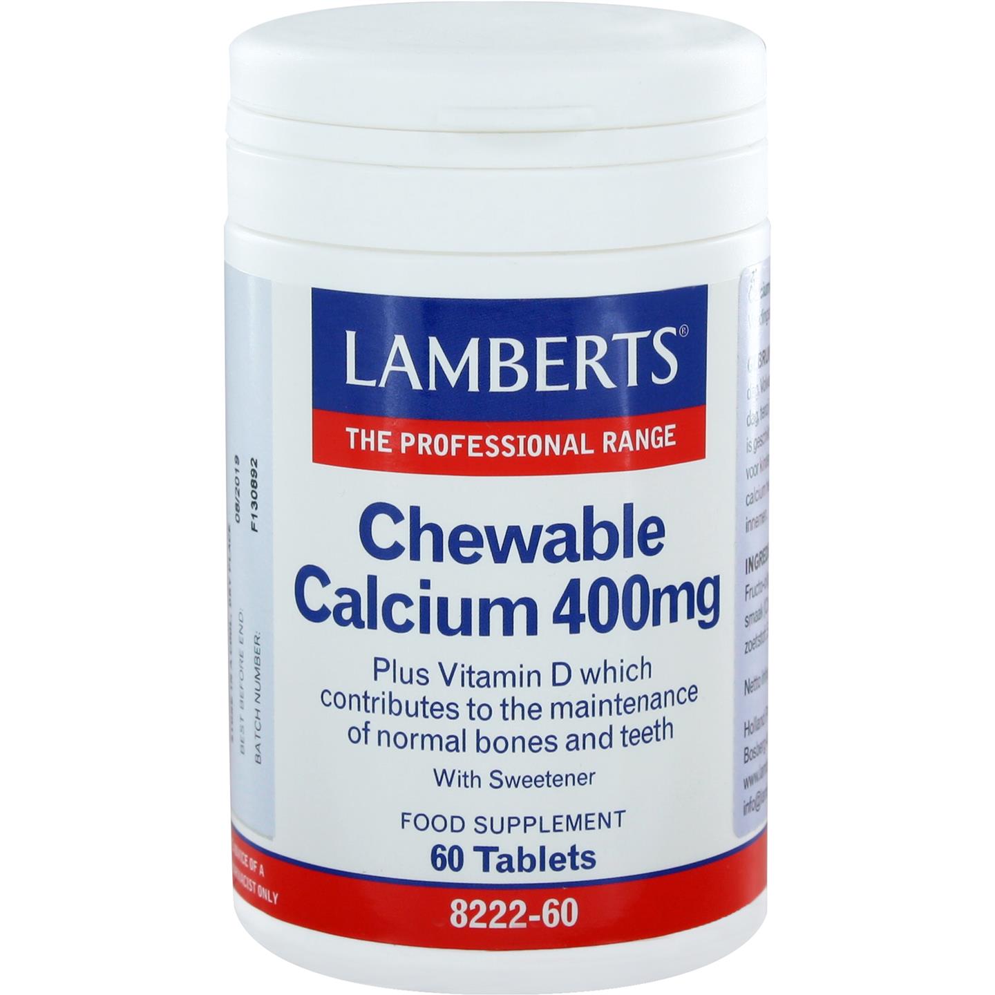 Calcium kauwtabletten 400 mg afbeelding